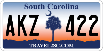 SC license plate AKZ422
