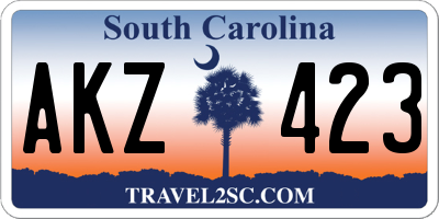 SC license plate AKZ423