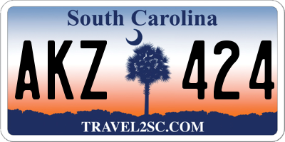SC license plate AKZ424
