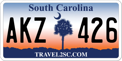 SC license plate AKZ426