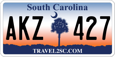 SC license plate AKZ427