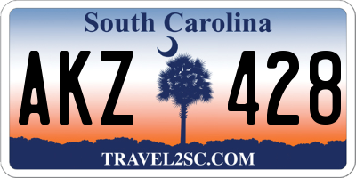 SC license plate AKZ428