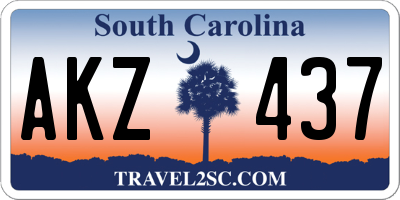 SC license plate AKZ437