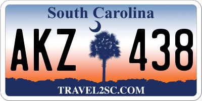 SC license plate AKZ438