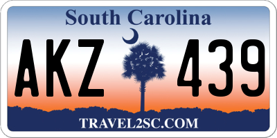 SC license plate AKZ439