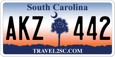 SC license plate AKZ442