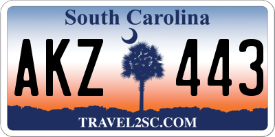 SC license plate AKZ443