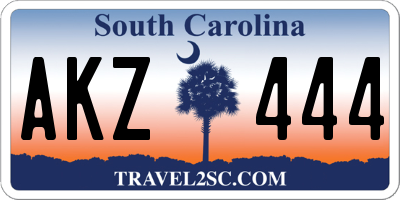 SC license plate AKZ444