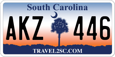 SC license plate AKZ446
