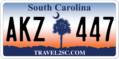 SC license plate AKZ447