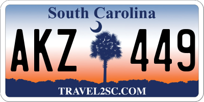 SC license plate AKZ449