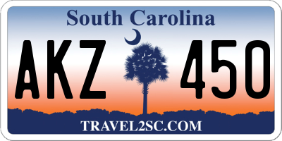 SC license plate AKZ450