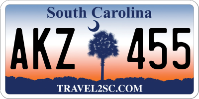 SC license plate AKZ455