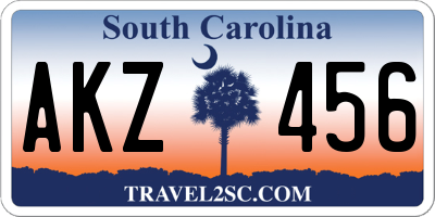 SC license plate AKZ456