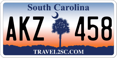 SC license plate AKZ458