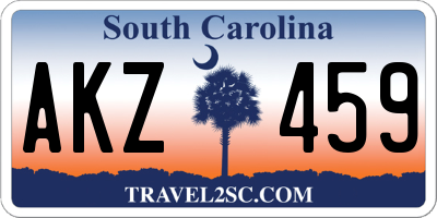 SC license plate AKZ459