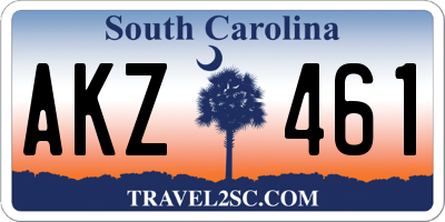 SC license plate AKZ461