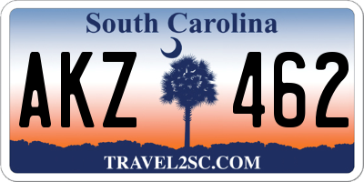 SC license plate AKZ462
