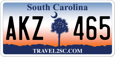 SC license plate AKZ465
