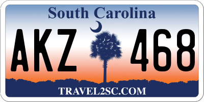 SC license plate AKZ468