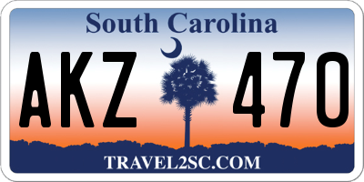 SC license plate AKZ470