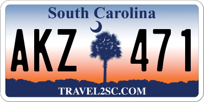 SC license plate AKZ471