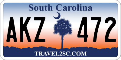 SC license plate AKZ472