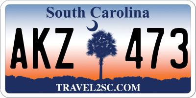 SC license plate AKZ473