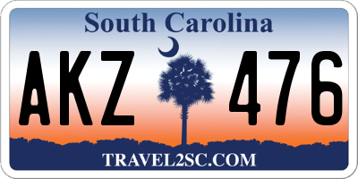 SC license plate AKZ476