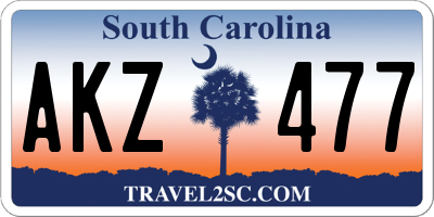 SC license plate AKZ477