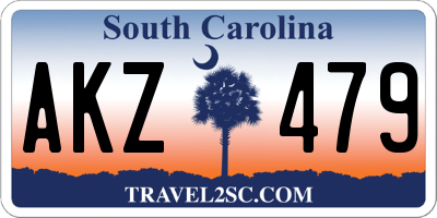 SC license plate AKZ479