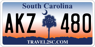 SC license plate AKZ480