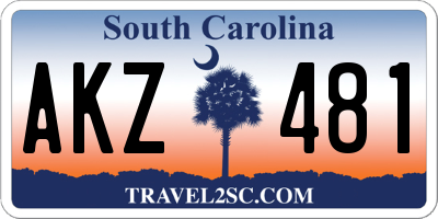 SC license plate AKZ481