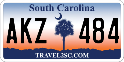 SC license plate AKZ484