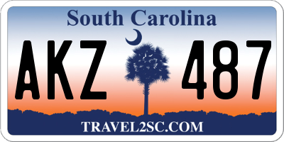 SC license plate AKZ487
