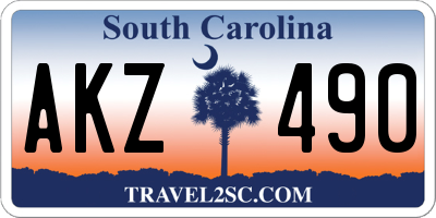 SC license plate AKZ490