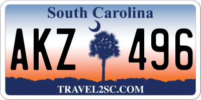SC license plate AKZ496
