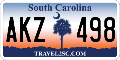 SC license plate AKZ498