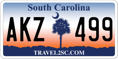 SC license plate AKZ499