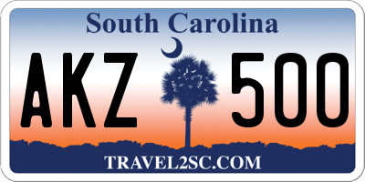 SC license plate AKZ500