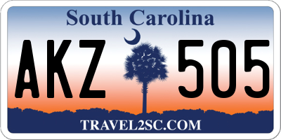 SC license plate AKZ505