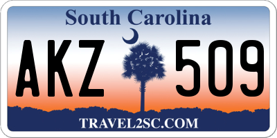 SC license plate AKZ509