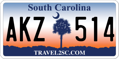 SC license plate AKZ514