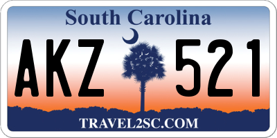SC license plate AKZ521