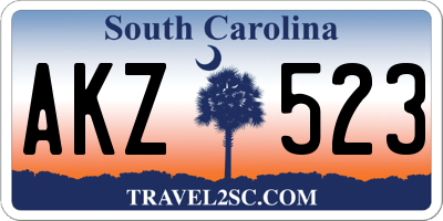 SC license plate AKZ523