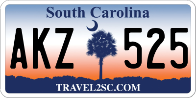 SC license plate AKZ525
