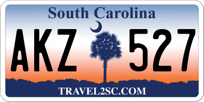 SC license plate AKZ527