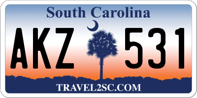 SC license plate AKZ531