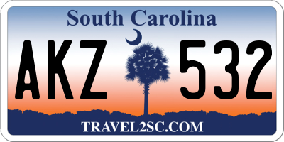 SC license plate AKZ532