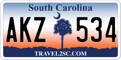 SC license plate AKZ534